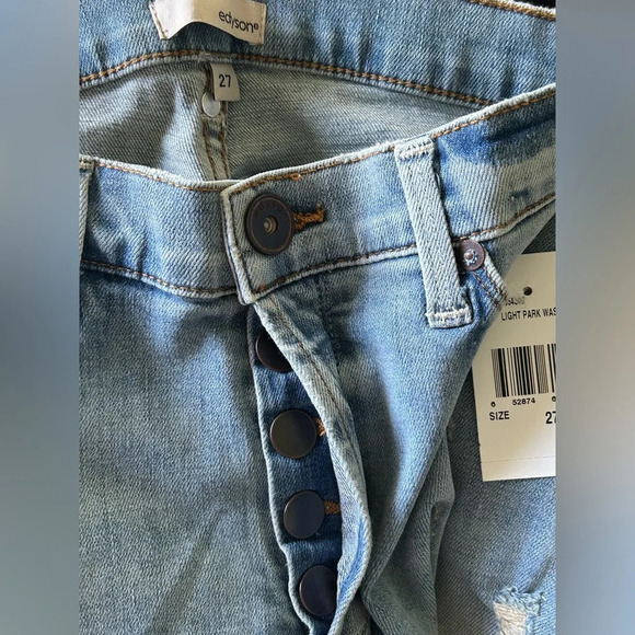 Nwt edyson Delon High Rise denim Short light park wash 26 27 28 29 30 31 cutoffs - Picture 6 of 8